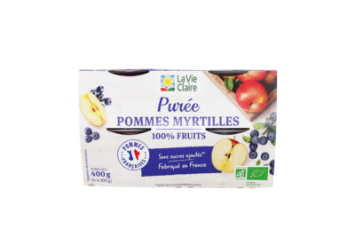 Purée de pommes et myrtilles biologique