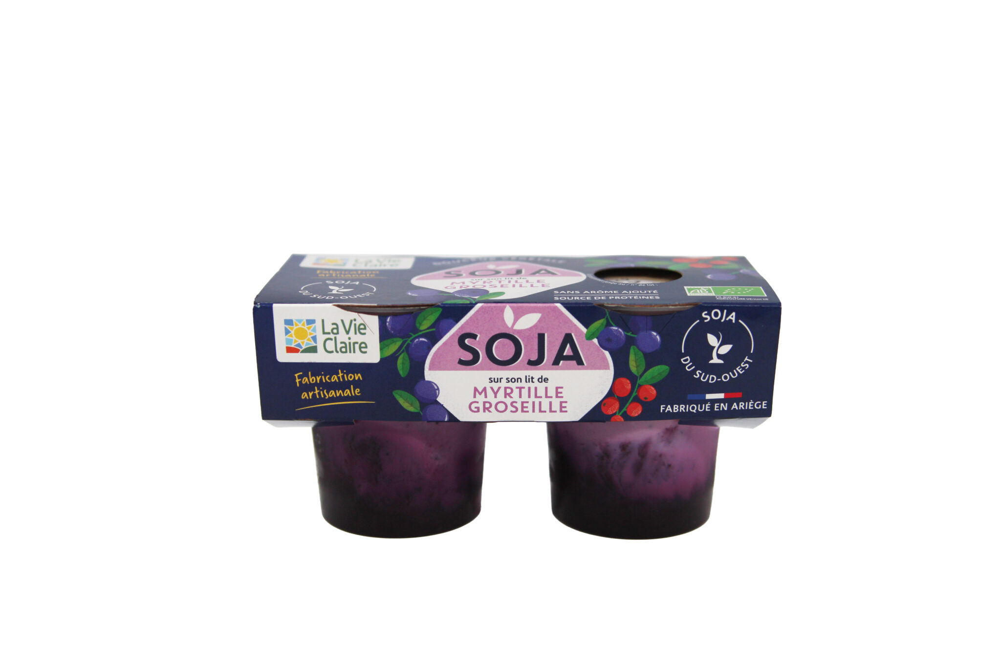 Dessert soja bicouche myrtille groseille bio