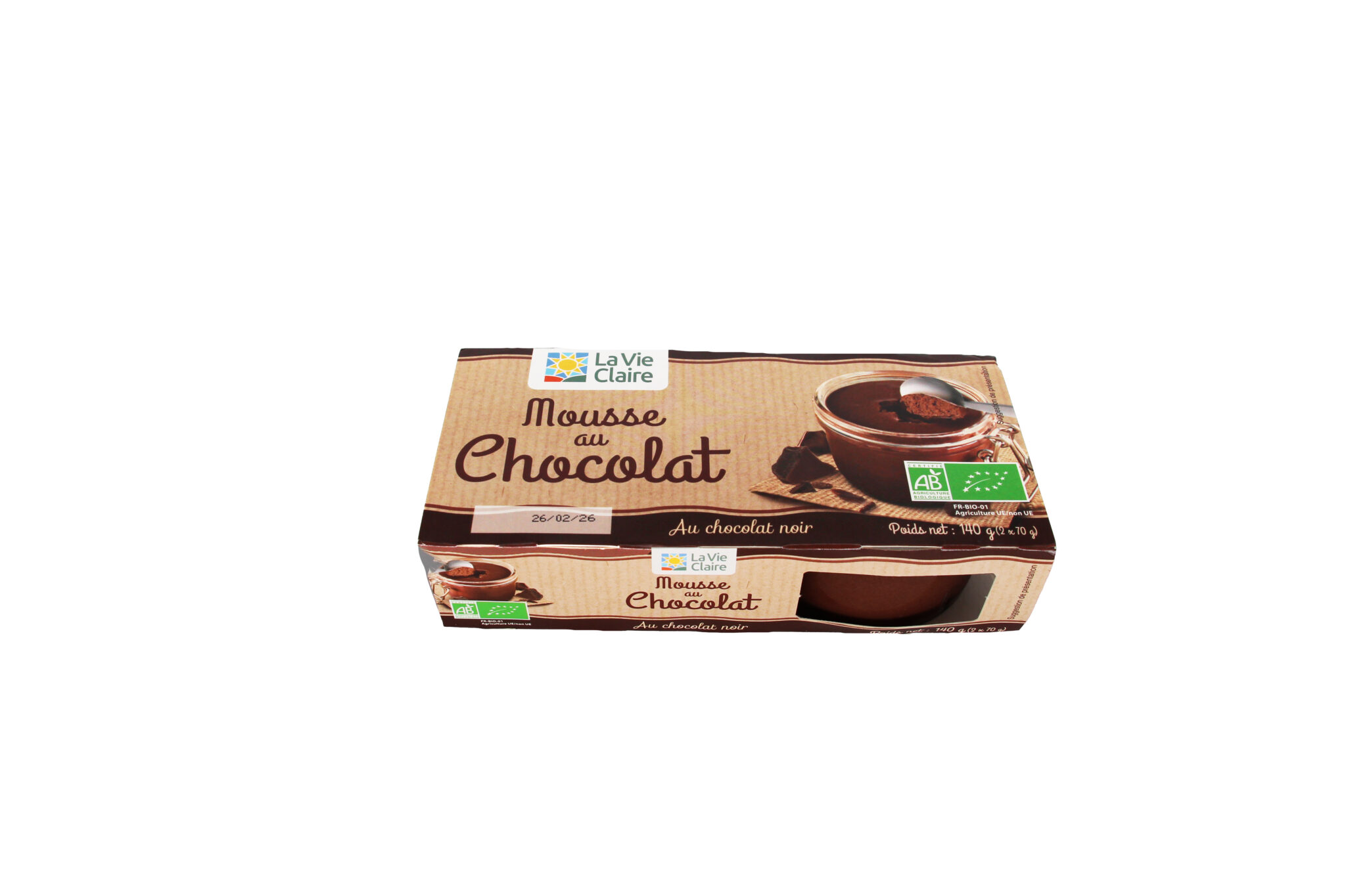 Mousse au chocolat noir bio