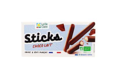 Batonnets enrobés de chocolat au lait bio