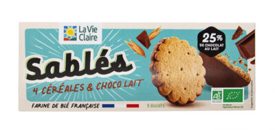 Sablés enrobés de chocolat au lait bio