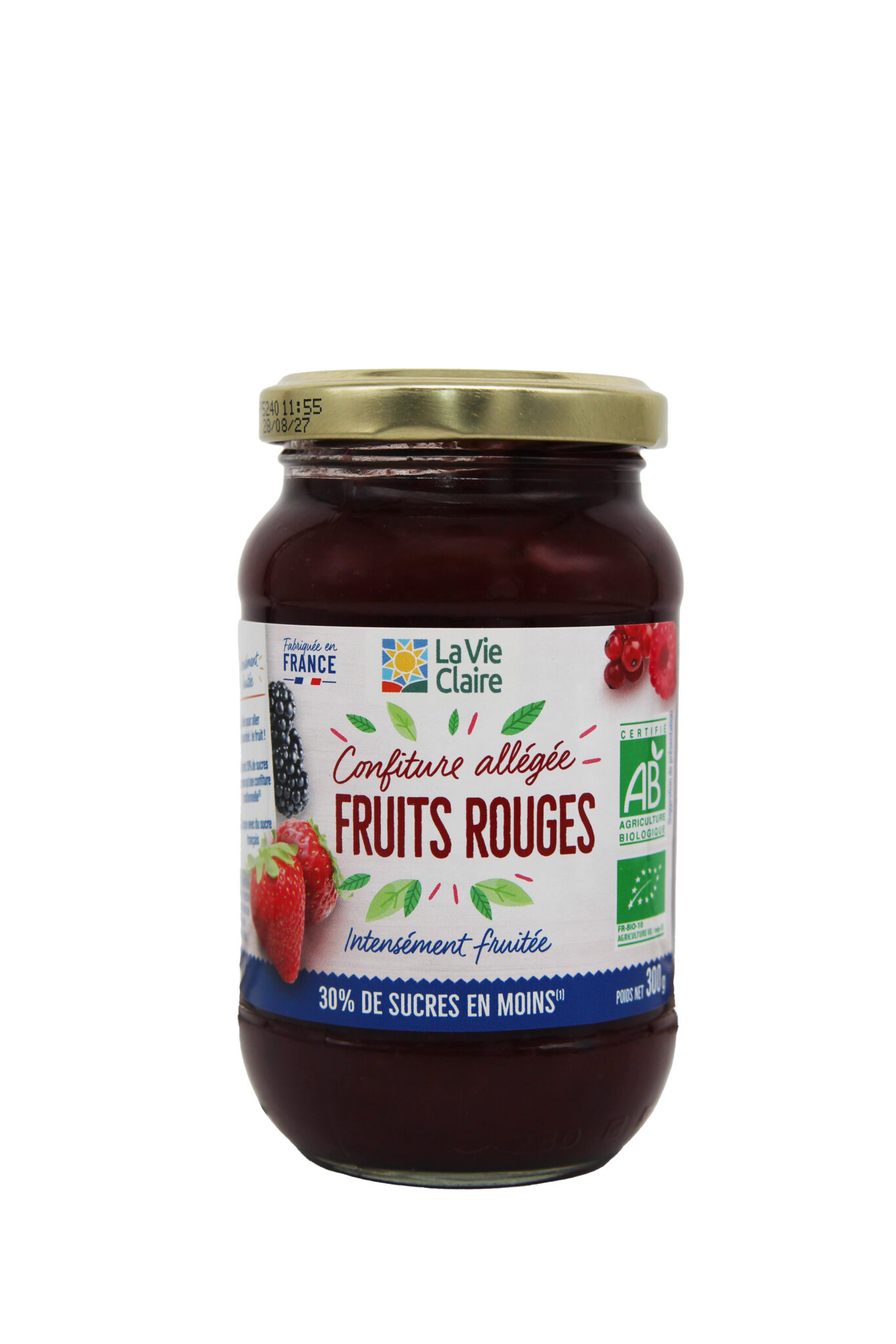 Confiture allégée de fruits rouges bio