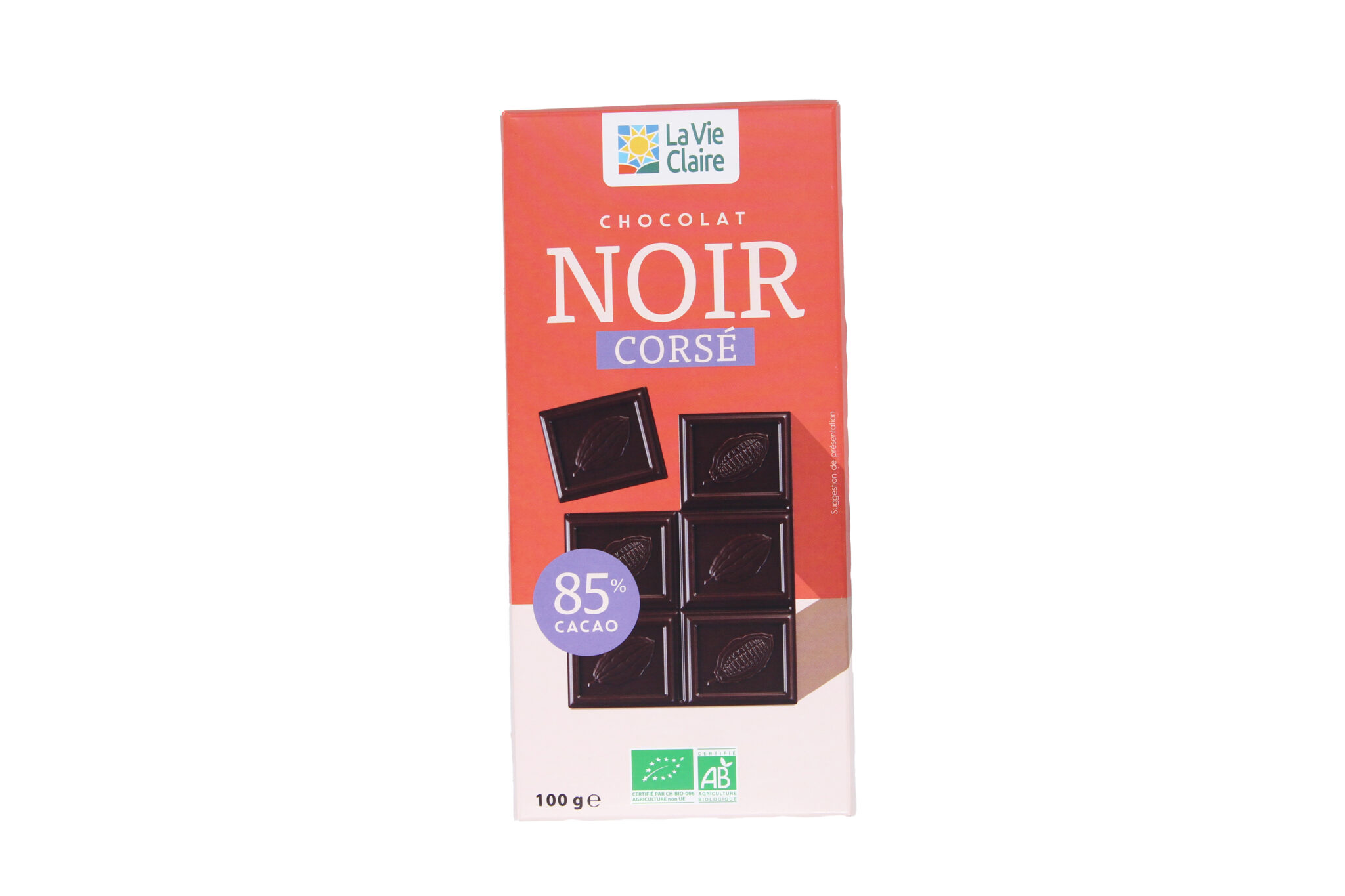 Tablette de chocolat noir 85% bio
