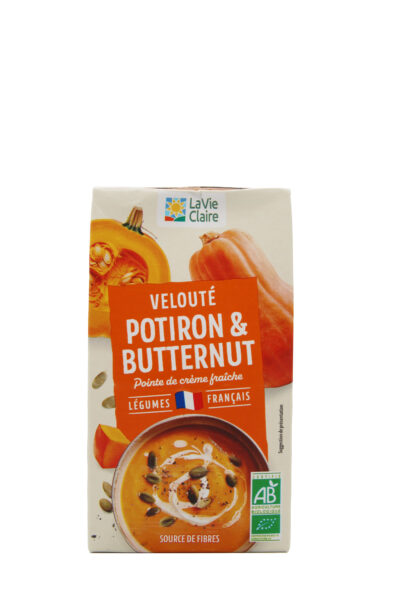 Velouté potiron, courge butternut à la crème, Bio